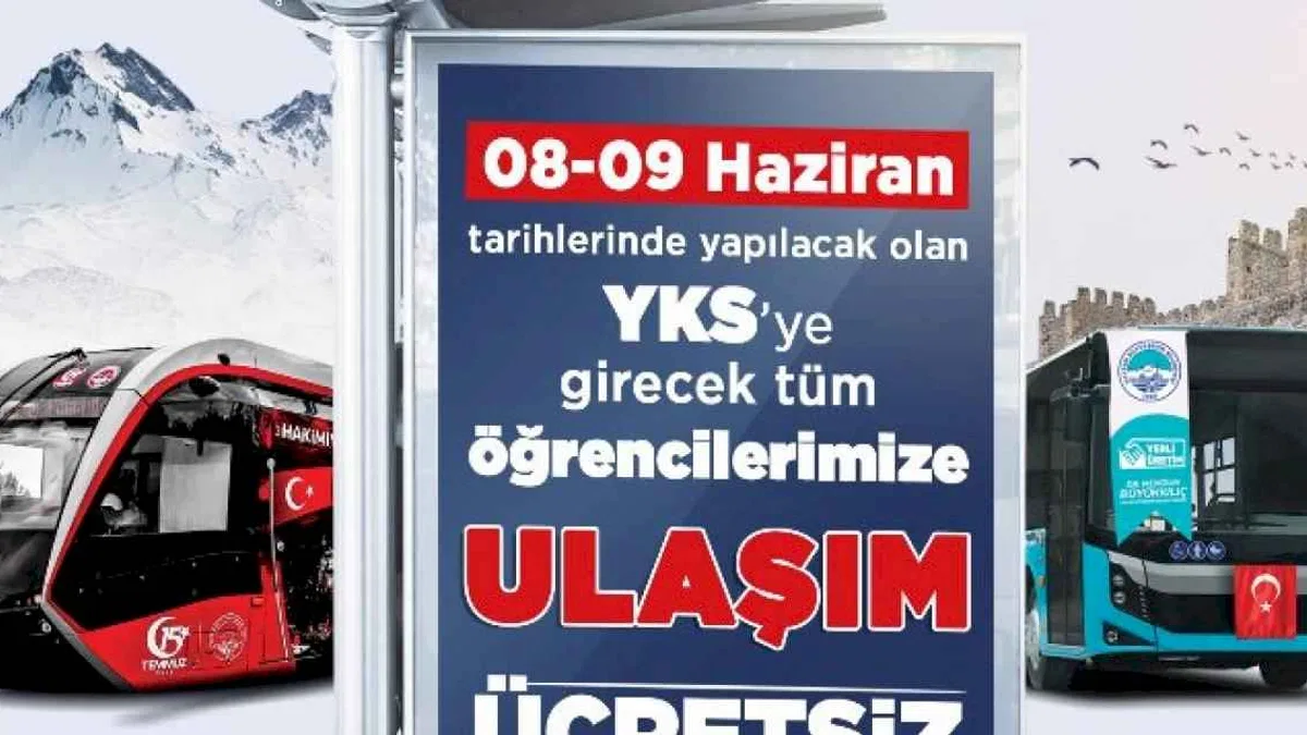 Kayseri'de YKS öğrencilerine “ücretsiz ulaşım”