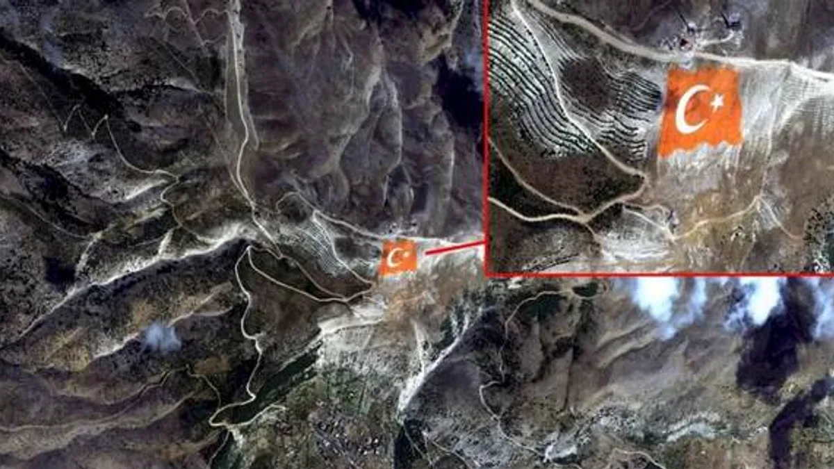 Onikişubat Belediyesi’nin dünyanın en büyük Türk Bayrağı uzaydan görüntülendi