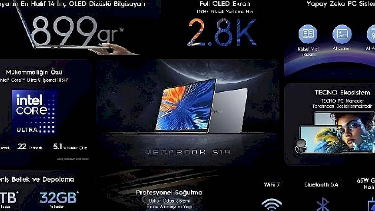 TECNO'dan Rekor Kıran İnovasyon: Megabook S14 Sadece 899 Gram Ağırlığında!