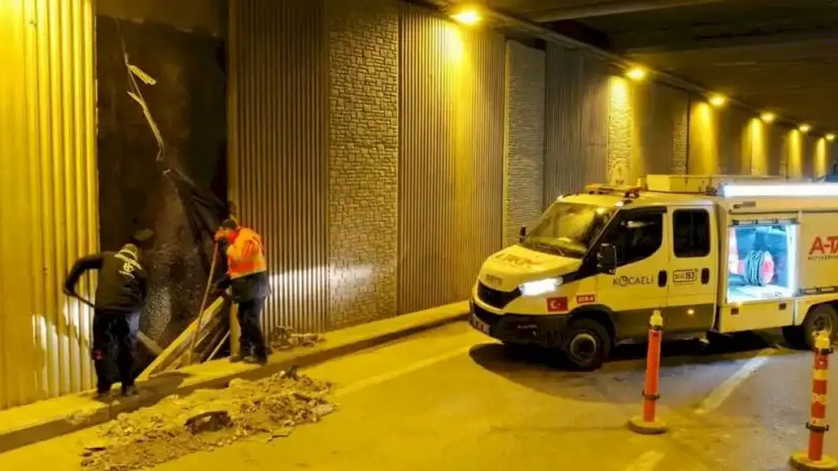 Kocaeli Seka Tüneli'ndeki paneller yenilendi