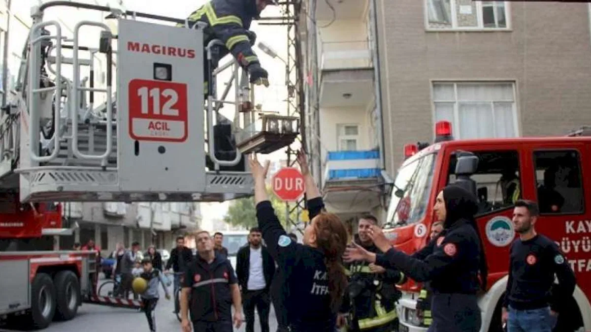 Kayseri itfaiyesinden canlılara kurtarma operasyonu