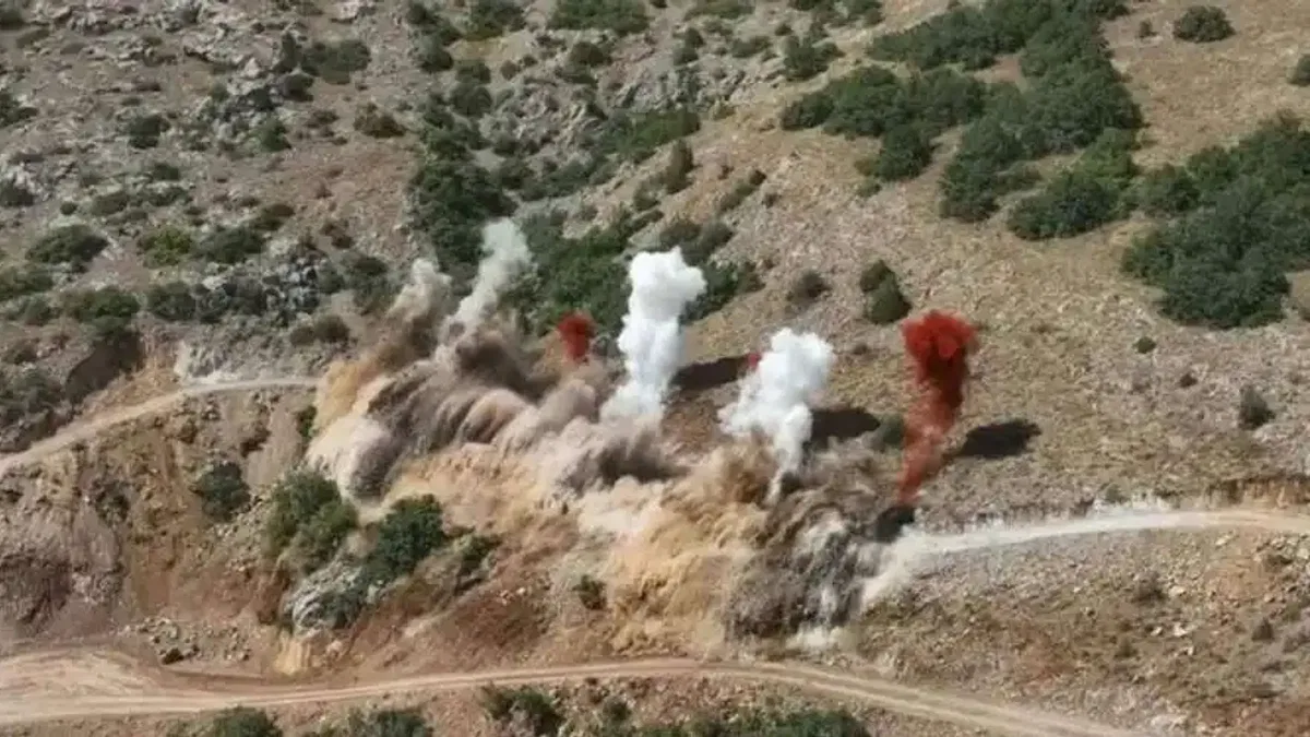 Tecer Dağı taş ocağında ilk patlama gerçekleştirildi