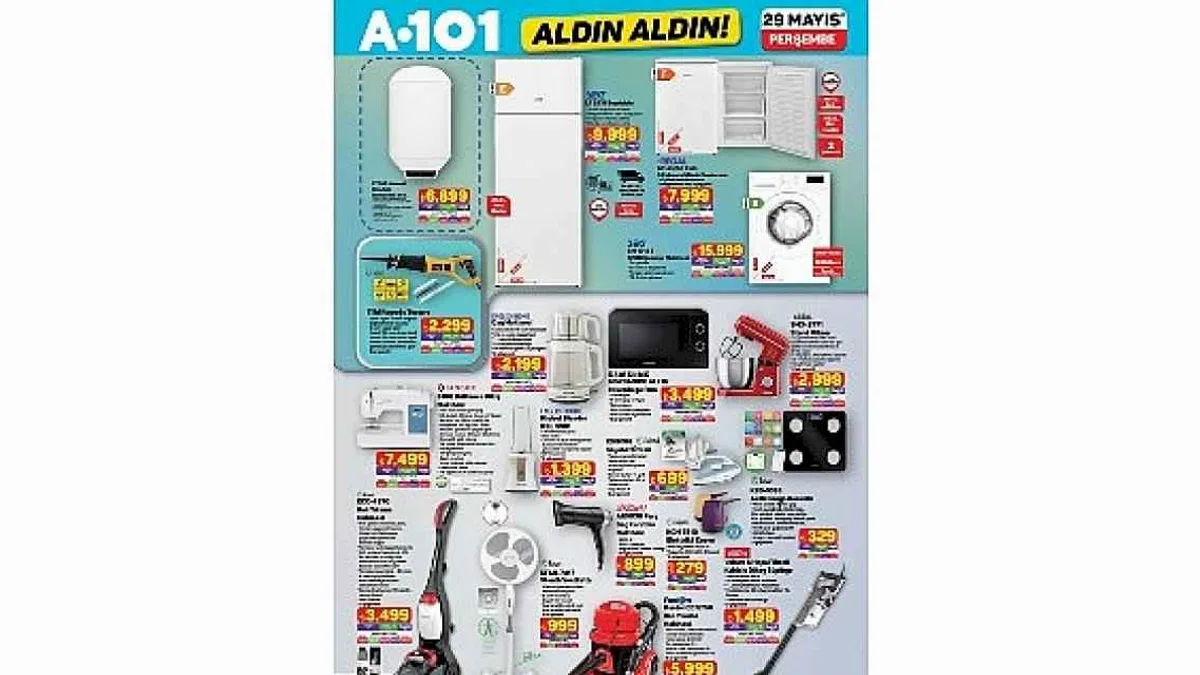 29 Mayıs'ta A101'de Motosikletten Ev Ürünlerine Geniş Ürün Yelpazesi