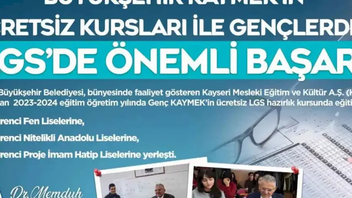 KAYMEK’in ücretsiz kursları ile gençlerden LGS’de önemli başarı