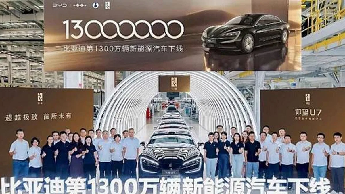 BYD, 13 Milyonuncu Yeni Enerji Aracını Üreterek Tarihi Bir Başarıya İmza Attı