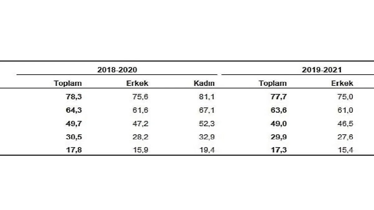 TÜİK: Türkiye'de doğuşta beklenen yaşam süresi 77,7 yıl oldu