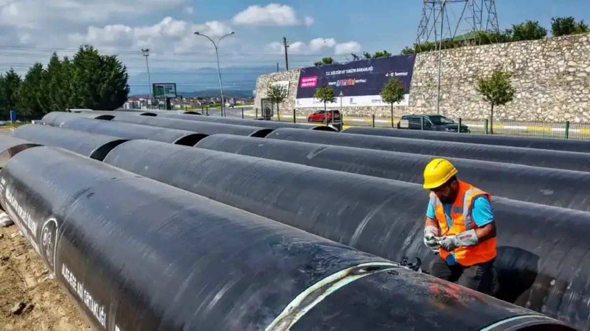 Sakarya'da 45 kilometrelik hattın ilk sevkiyatı başladı