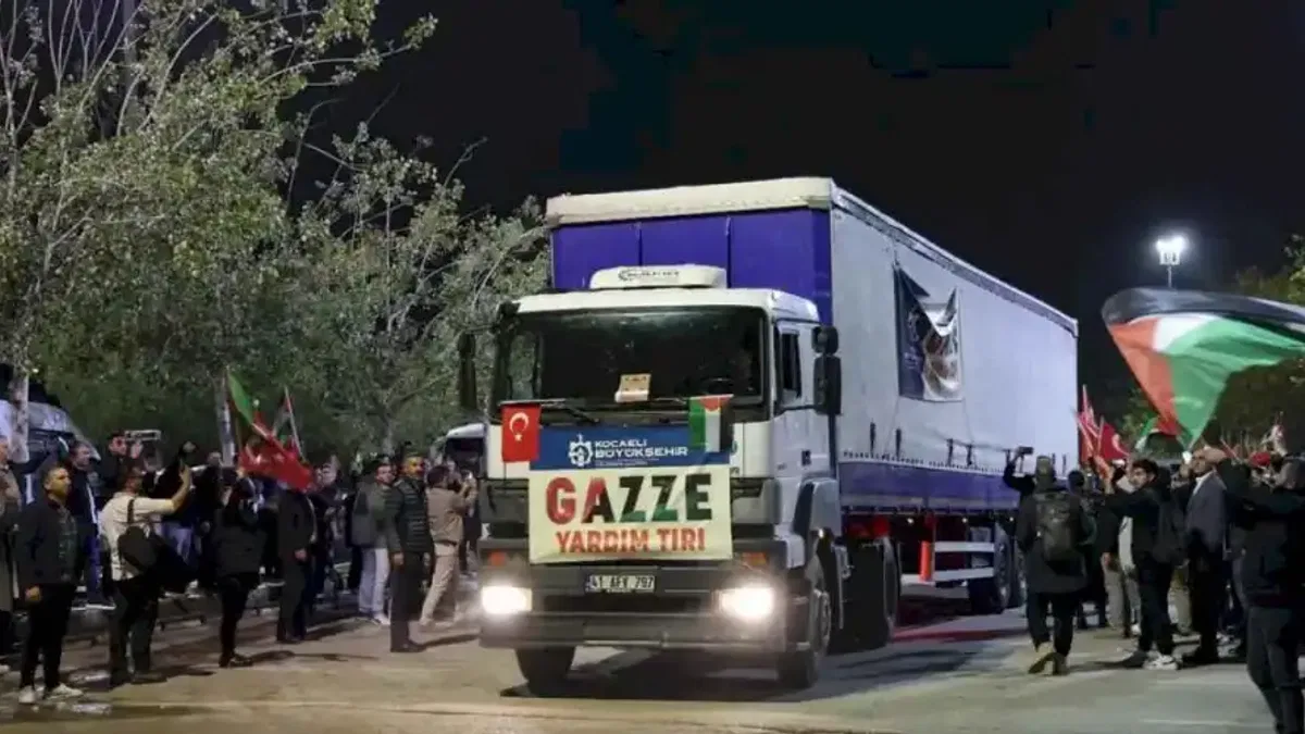 Kocaeli'nin ilk yardım tırları Gazze’ye uğurlandı