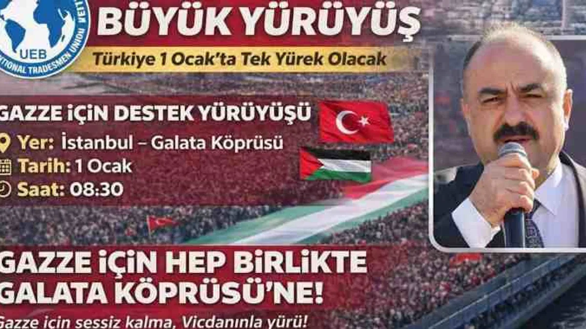 Galata'da Gazze için büyük yürüyüşe açık davet