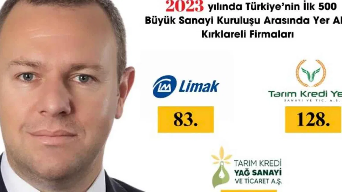 Kırklareli Ticaret ve Sanayi Odası Üyesi 3 Firma "en büyük" listede