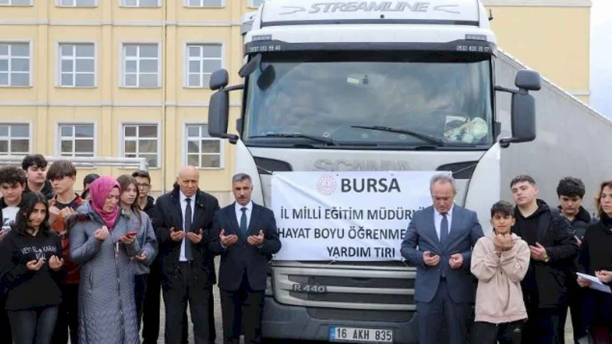 Bursa Milli Eğitim'den Gazze'ye yardım tırı