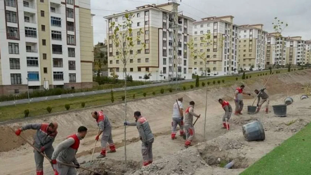 Kayseri Melikgazi'de ilçe yeşile boyanıyor