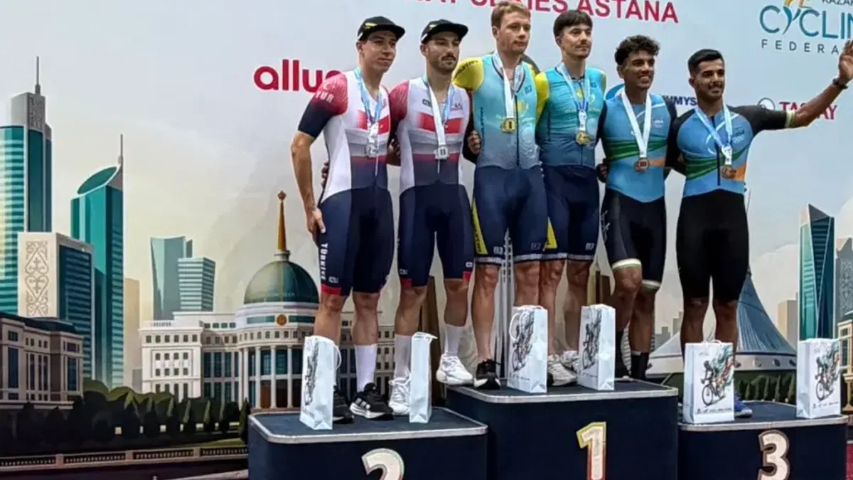 Astana’da pist bisikleti yarışlarında millilerin altın ve gümüş madalya gururu