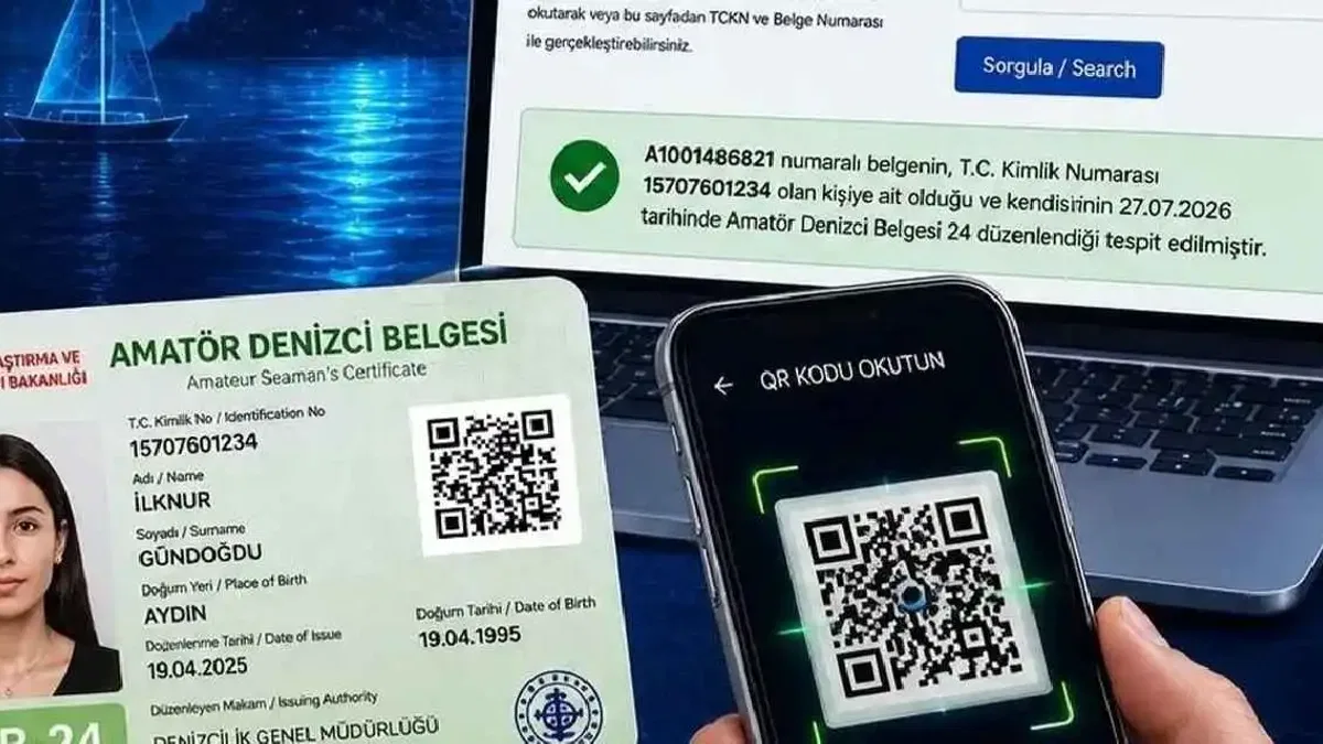Amatör Denizci Belgelerinde QR kod dönemi başladı