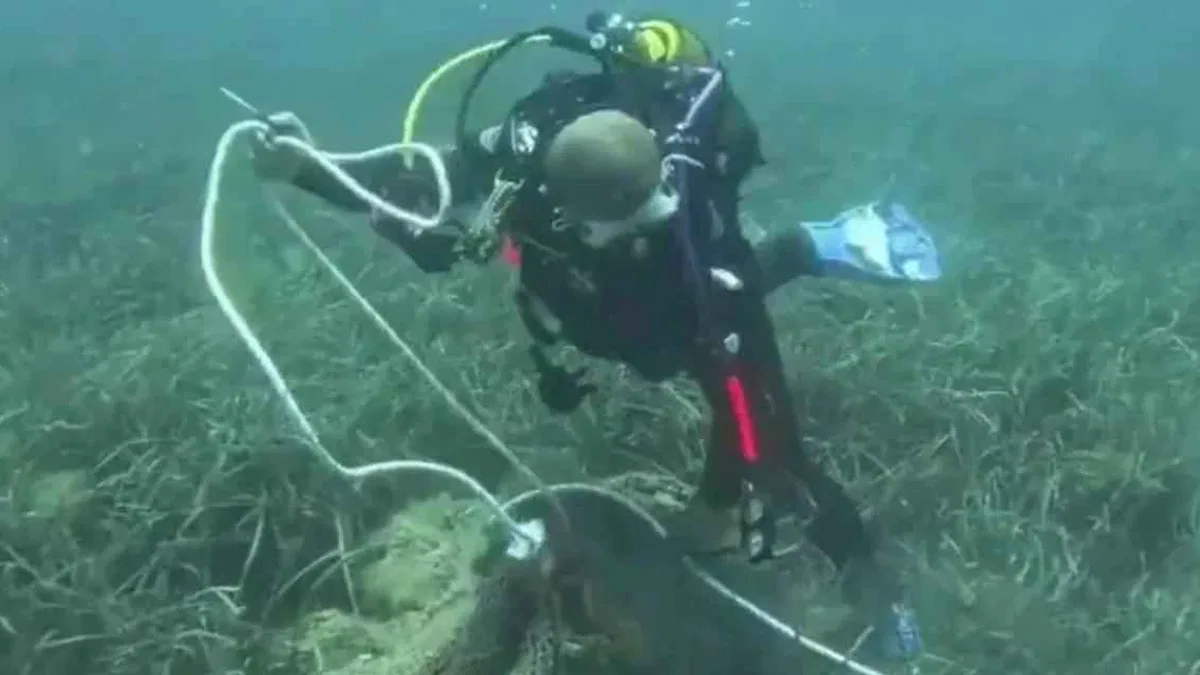 İzmir'de deniz dibinden 1,5 ton ağ çıkarıldı!