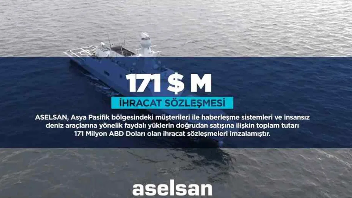 ASELSAN’dan Asya Pasifik’e 171 milyon dolarlık ihracat sözleşmesi