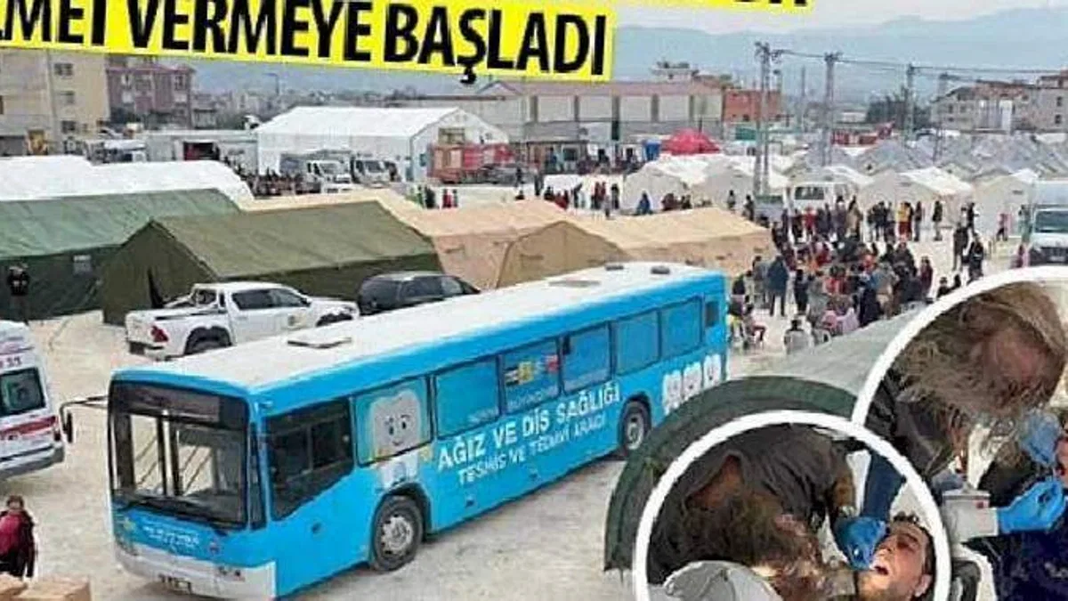 Konya Mobil Diş Aracı Hatay'da Hizmet Vermeye Başladı