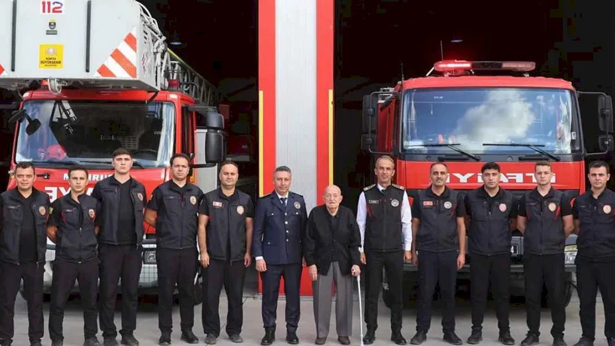 92 yaşındaki eski İtfaiye Müdürü Konya’ya vefa ziyaretinde bulundu