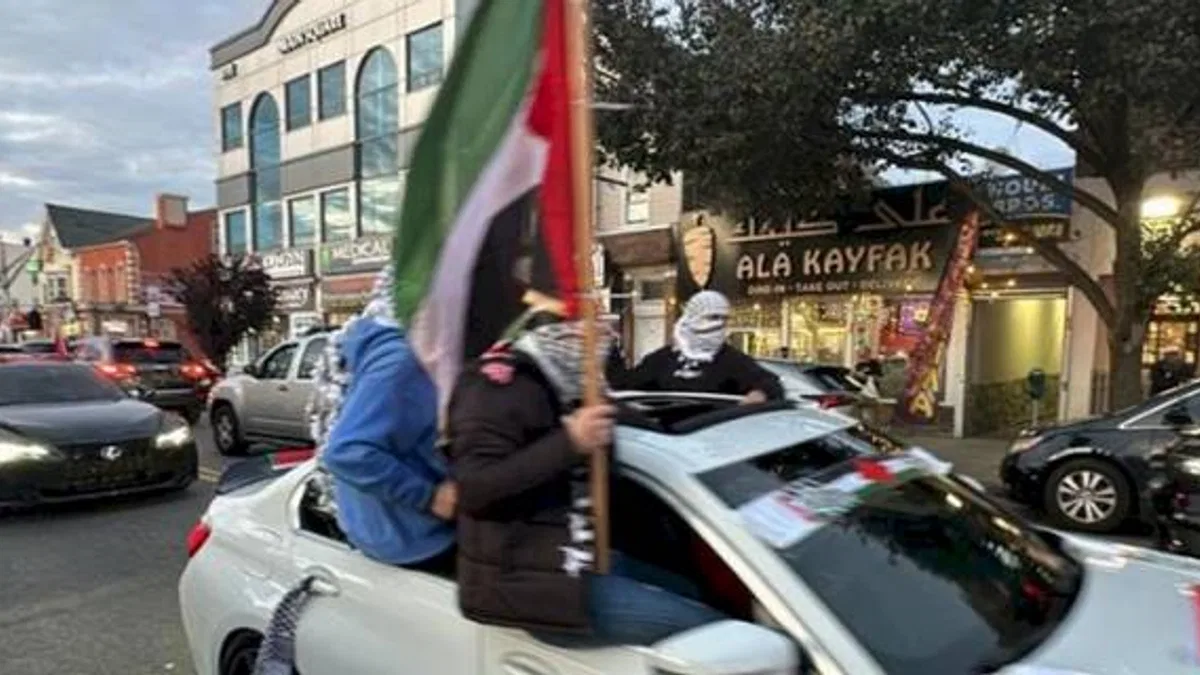 ABD'de Filistin'e destek protestosu... Konvoy oluşturuldu, şehirde tur atıldı!