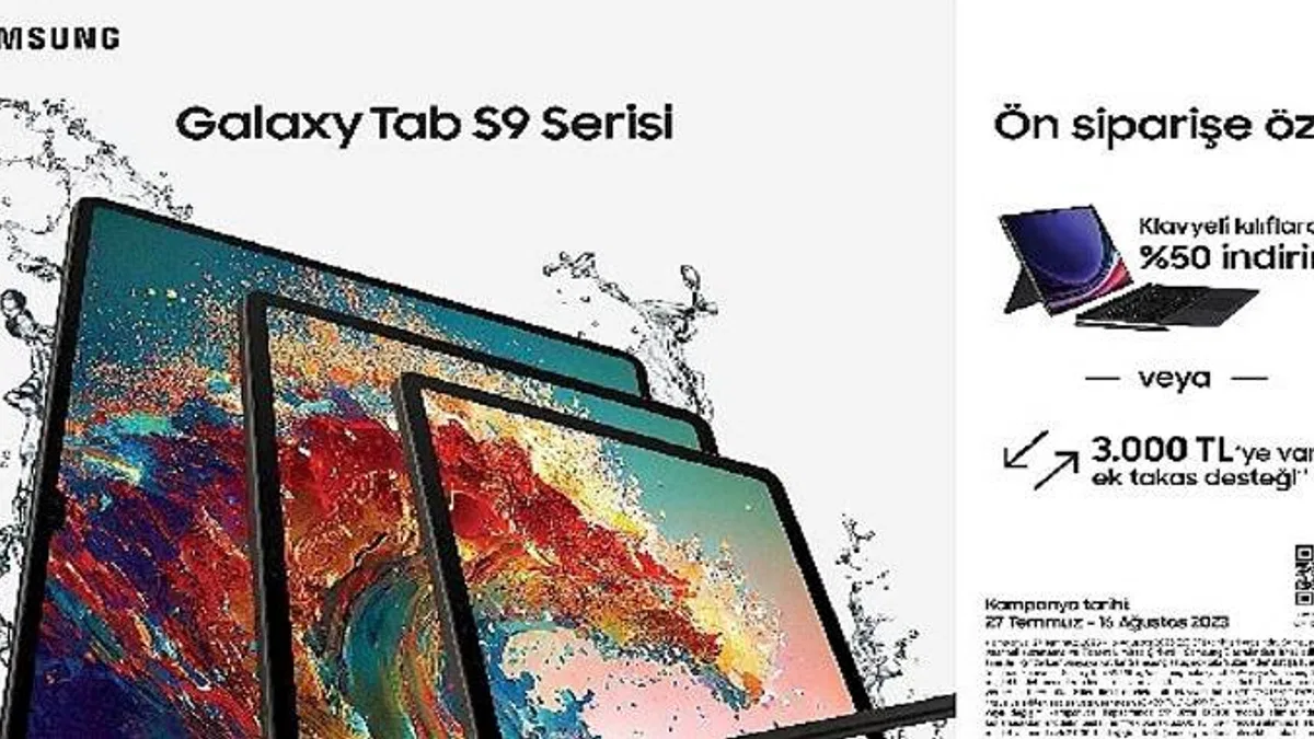 Samsung Galaxy Tab S9 Serisi, klavyeli kılıflarda %50 indirim veya 3000 TL'ye varan ek takas desteği ile ön satışta