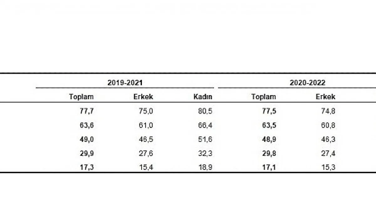 Türkiye'de doğuşta beklenen yaşam süresi 77,5 yıl oldu