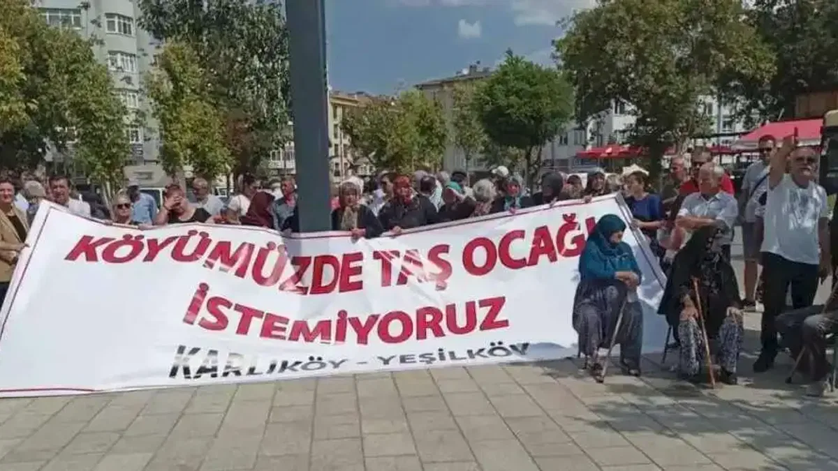 Karlıköy-Yeşilköy taş ocağına karşı köy halkı seferber
