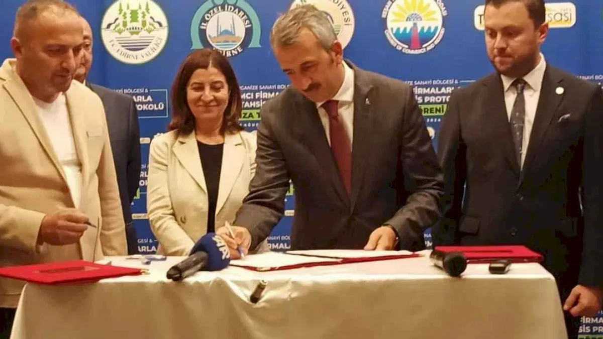Keşan OSB’de 3 firma ile ön tahsis prtokol imzalandı