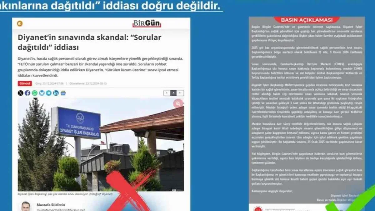 Diyanet'in sınavıyla ilgili iddialara İletişim'den açıklama
