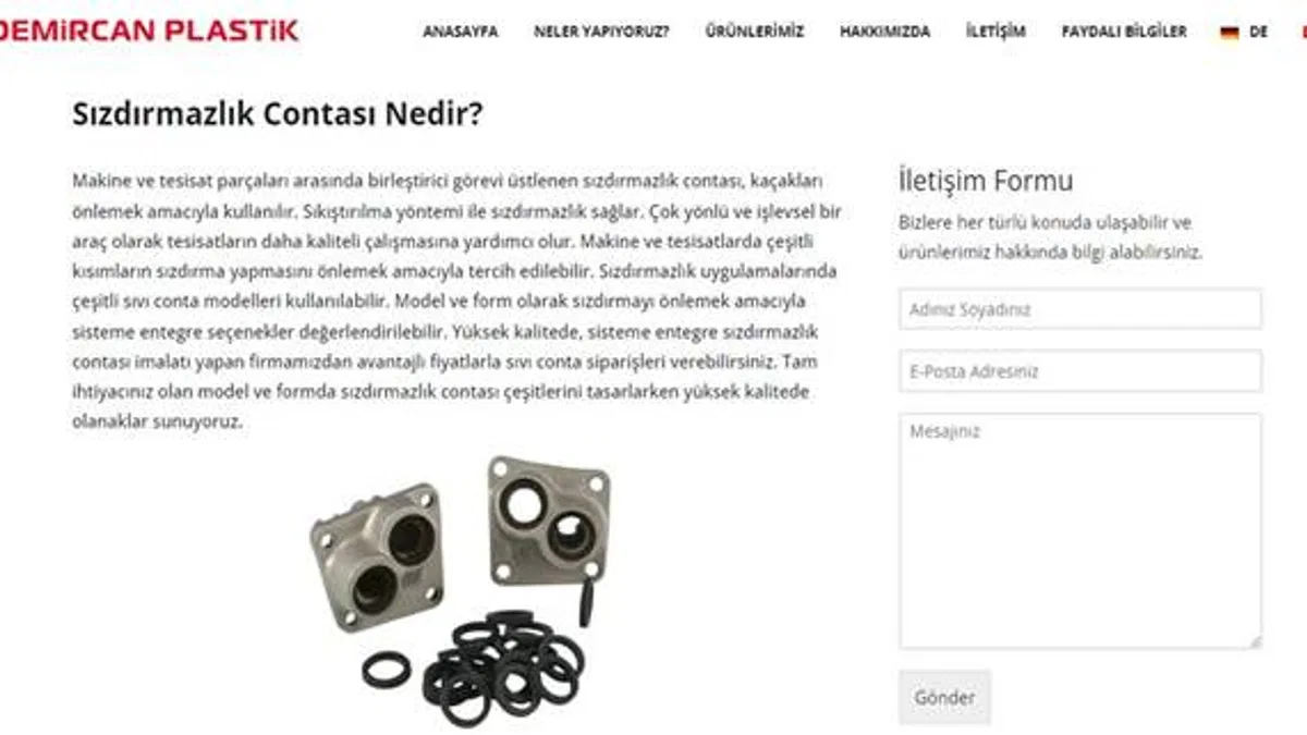 Sızdırmazlık Contası Çeşitleri