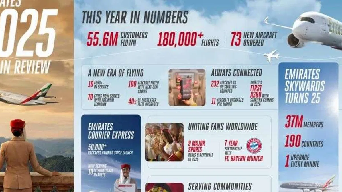 Emirates 2025’te 55,6 Milyon Yolcu Taşıdı
