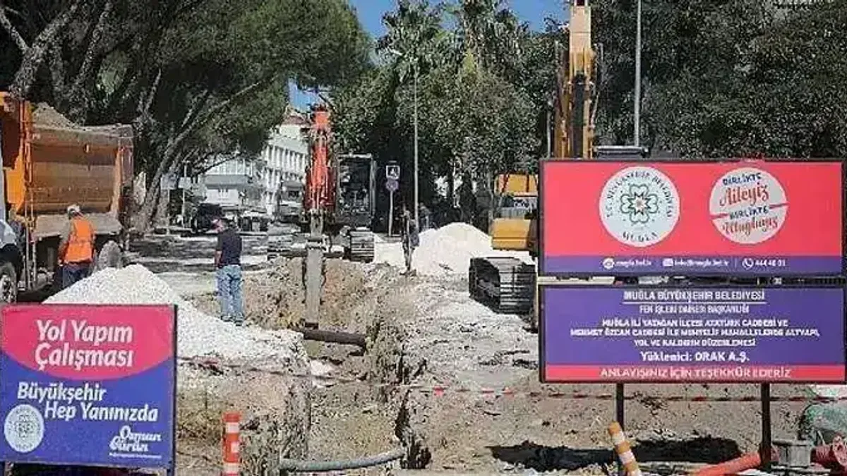 Yatağan Atatürk Caddesinde Altyapı Çalışması Başladı