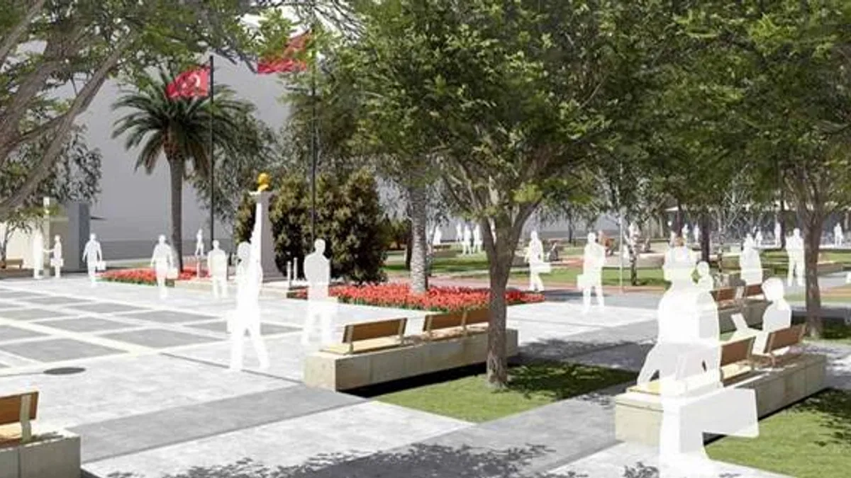 İzmir’in Kınık ilçesi Cumhuriyet Meydanı yenileniyor