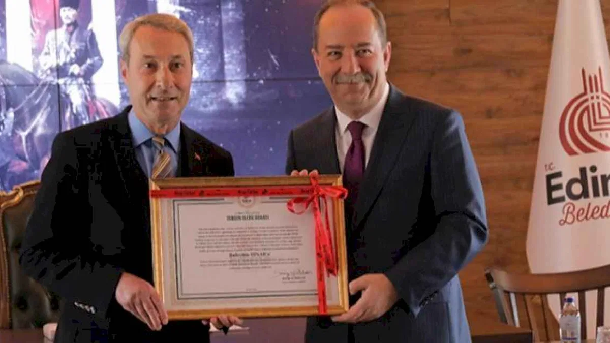 Edirne Meclisi’nden Bahri Dinar'a 'turizm elçisi' beratı