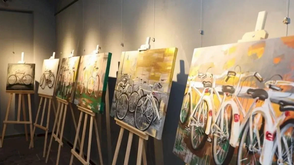 Kayseri Talas'ta sanat ve bisiklet buluşması
