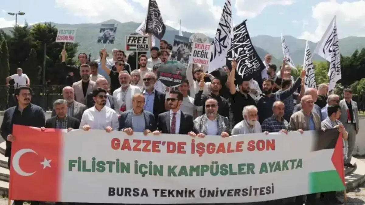 Bursa Teknik Üniversitesi'nde Gazze için çadır nöbeti