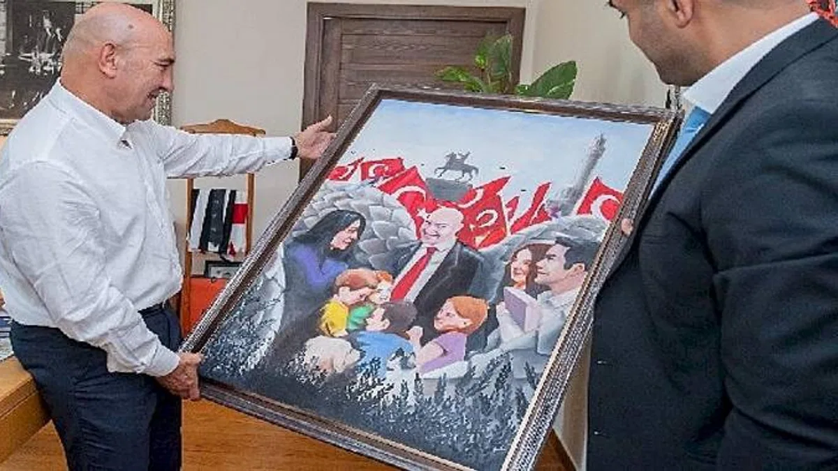 Başkan Soyer'e teşekkür portresi