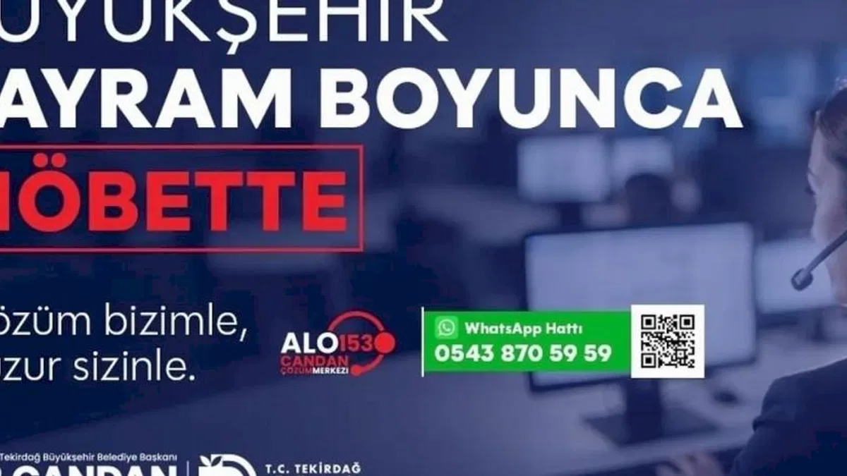 Tekirdağ'da büyükşehir bayram boyunca görev başında
