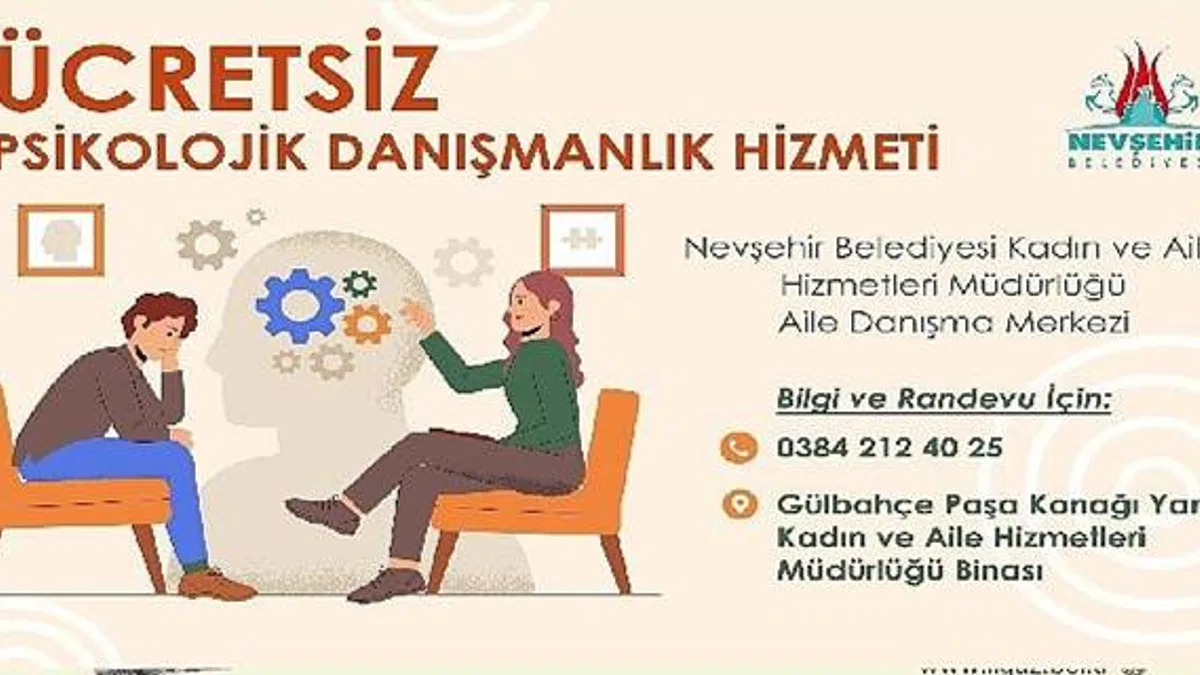 Nevşehir Belediyesi Aile Danışma Merkezi'nde ücretsiz Psikolojik Danışmanlık Hizmeti