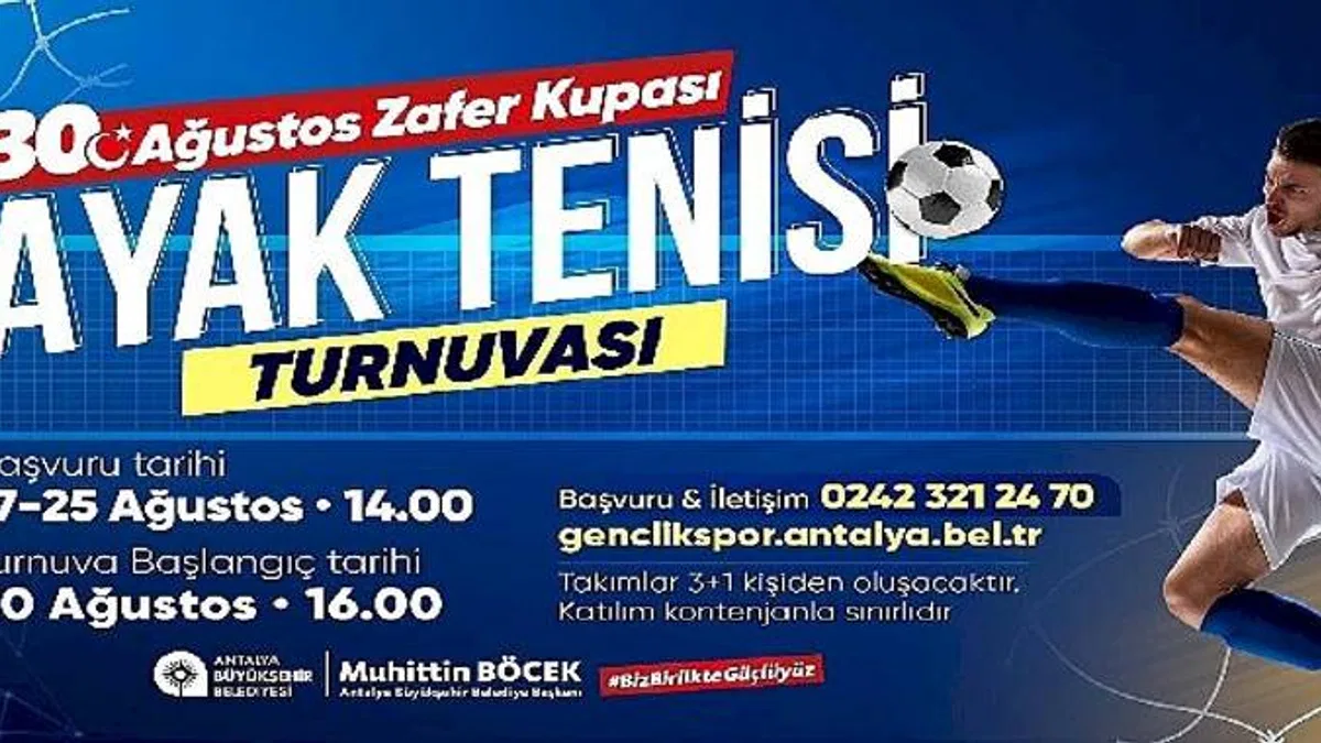 Antalya Büyükşehir'den Zafer Bayramı'na özel ayak tenisi turnuvası