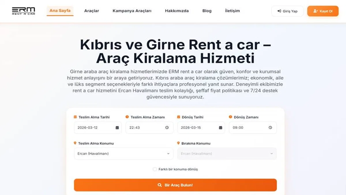 Kıbrıs’ta Araç Kiralamanın En Pratik Yolu: ERM Rent A Car