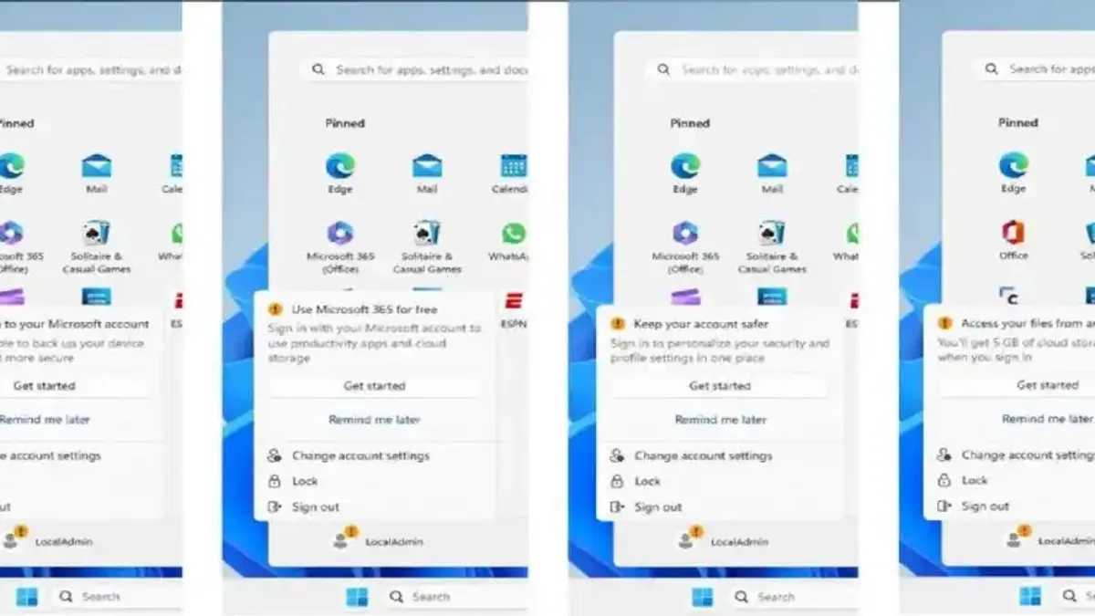 Windows 11 Yerel Hesap Kullanıcıları, Başlat Menüsünde Gösterilen Reklamlara Tepkili