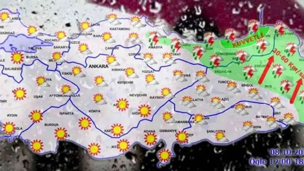 8 Ekim hava tahmin raporu yayımlandı... Doğu Anadolu'da yağışlara dikkat!