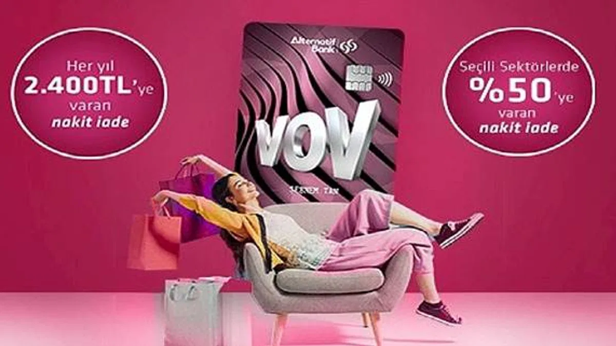 Alternatif Bank VOV Kart ile müşterilerine, yıllık 2 bin 400 TL'ye kadar nakit iade imkanı sunuyor