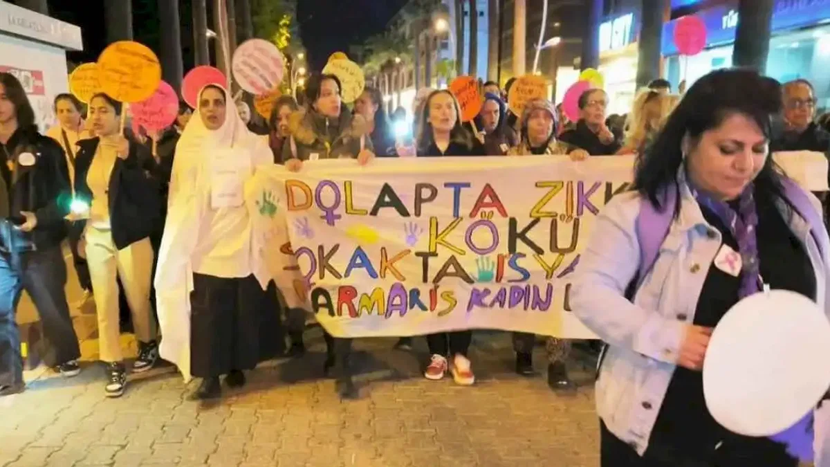 Muğla Marmarisli kadınlardan şiddete tepki