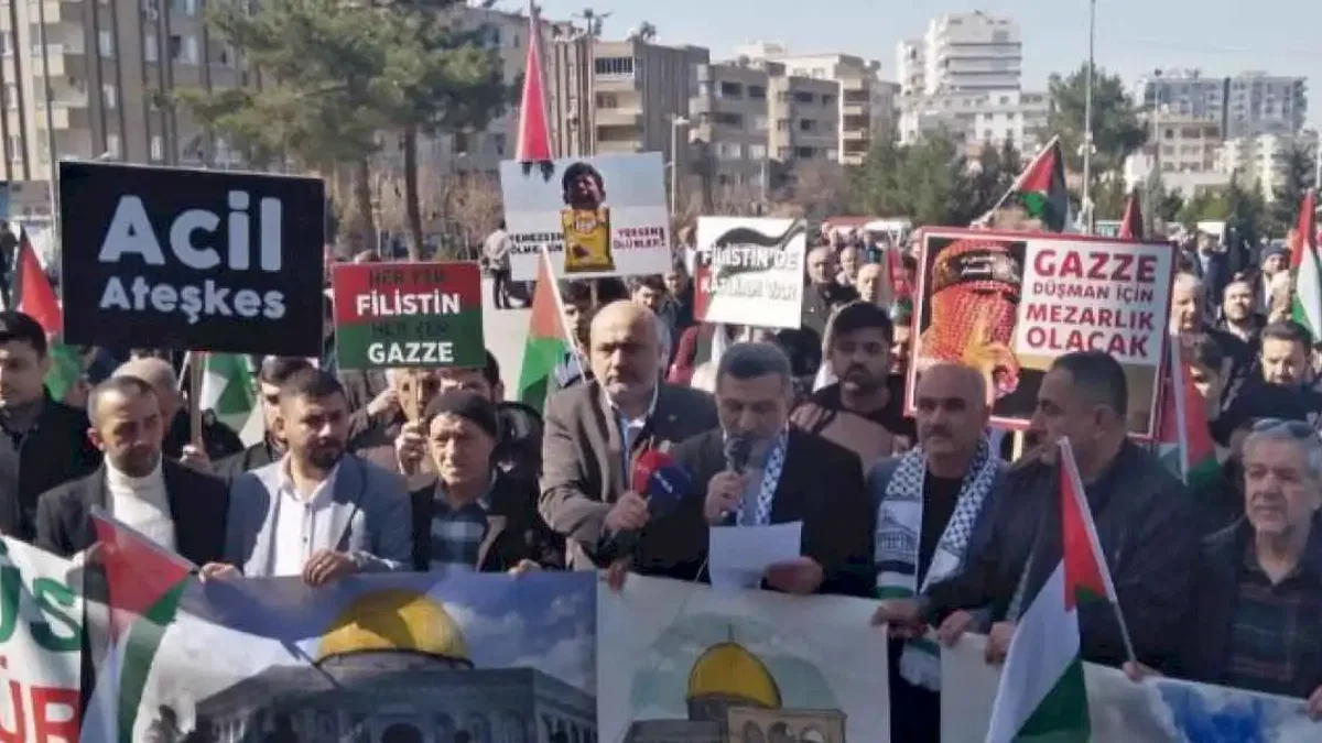 Mardin'de İsrail'in Gazze'ye saldırıları protesto edildi