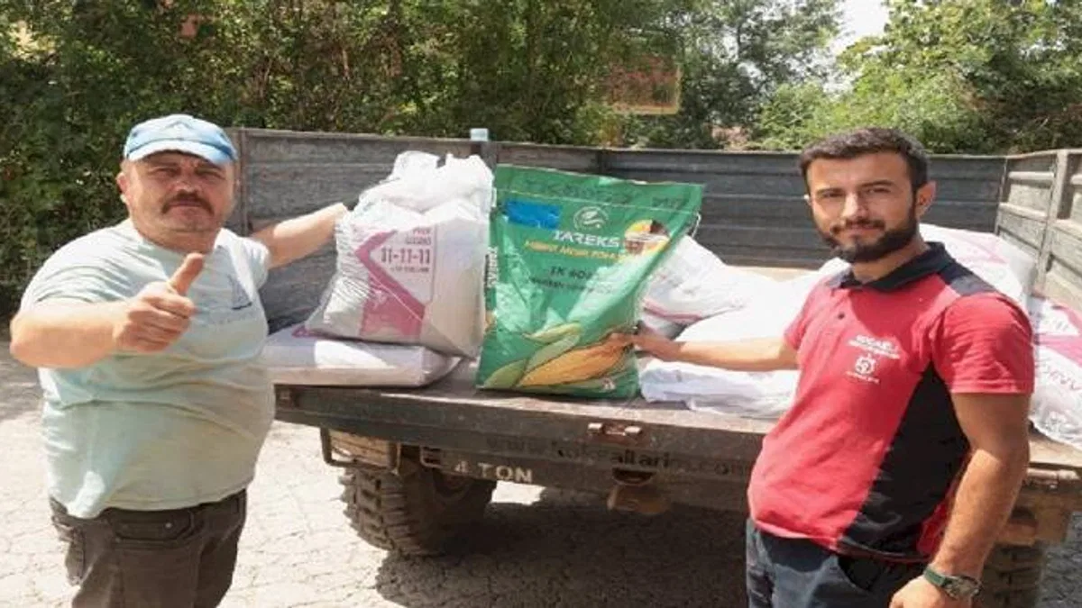 Selden tarlaları zarar gören çiftçilere Kocaeli desteği
