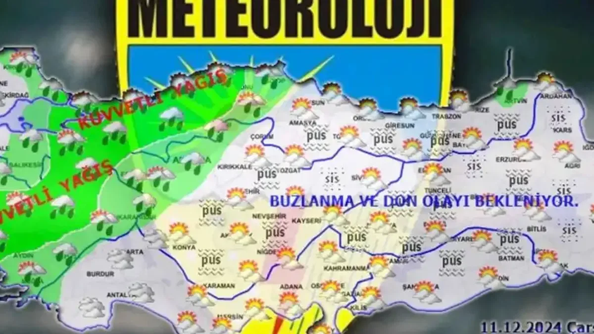 Meteoroloji kuvvetli yağış için hangi illeri uyardı? İşte havanın 11 Aralık raporu...