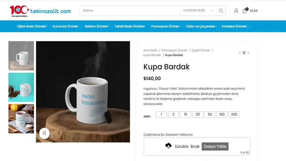 Kupa Bardak Baskı