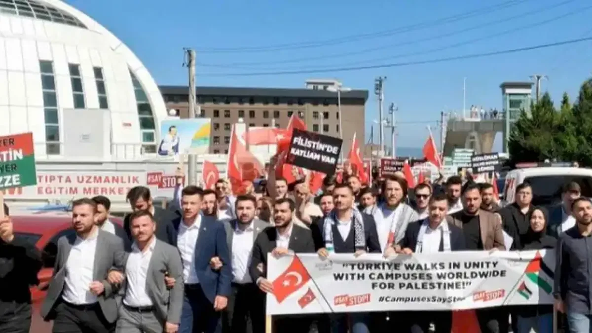 Kocaeli'de üniversite öğrencilerinden İsrail protestosu