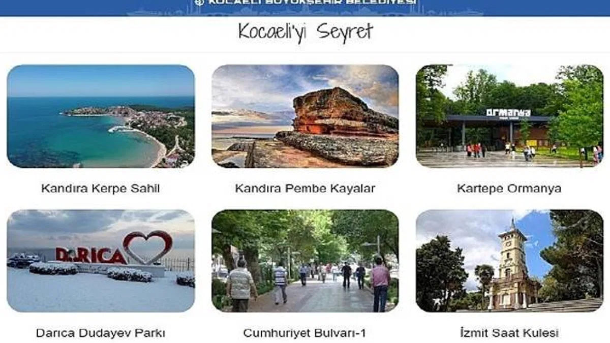 Kocaeli'nin turistik mekanları cepte